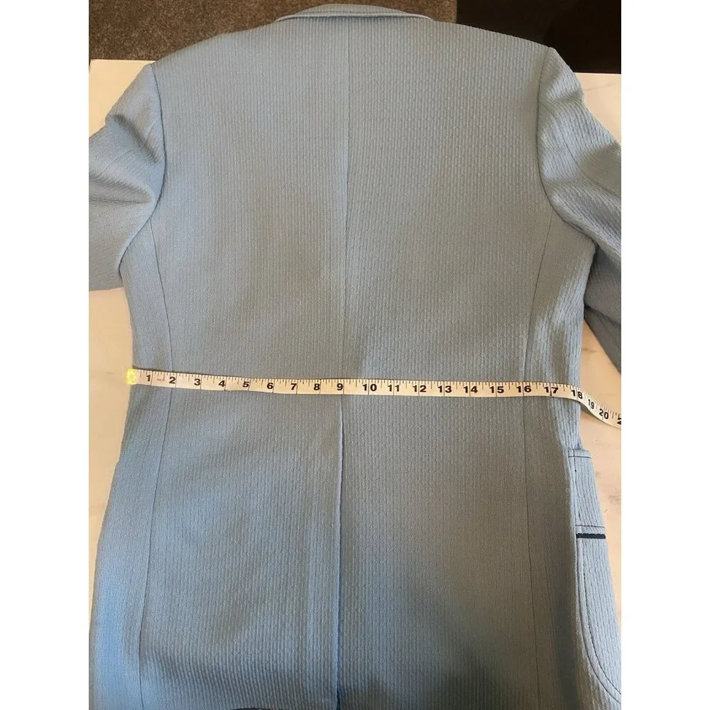 Vintage 1970s 40 R Johnny Carson Suit Jacket – Light Blue‎ 2Btn Polyester Blazer